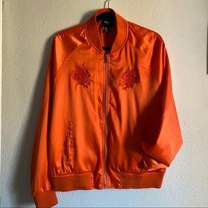 men’s orange bomber jacket